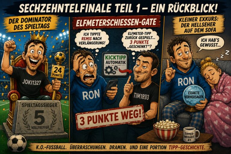 Fünf Treffer, ein Elfmeter-Skandal und ein Hellseher auf dem Sofa – das 16tel-Finale (Teil 1) im Rückblick